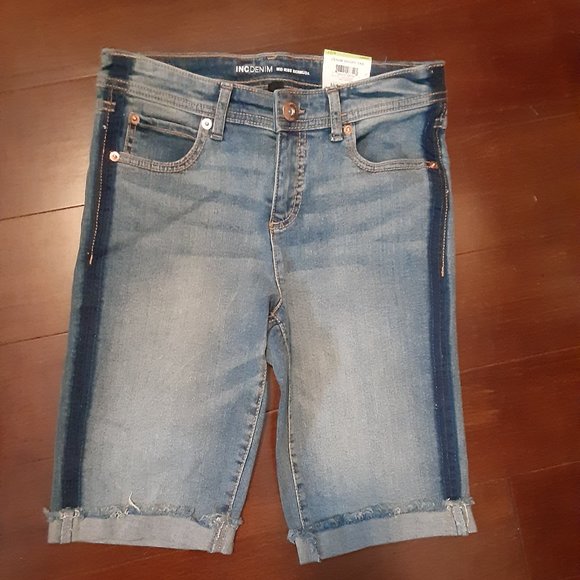 INC International Concepts Women's Mid Rise Cuffed Bermuda Shorts MD - Picture 3 of 15